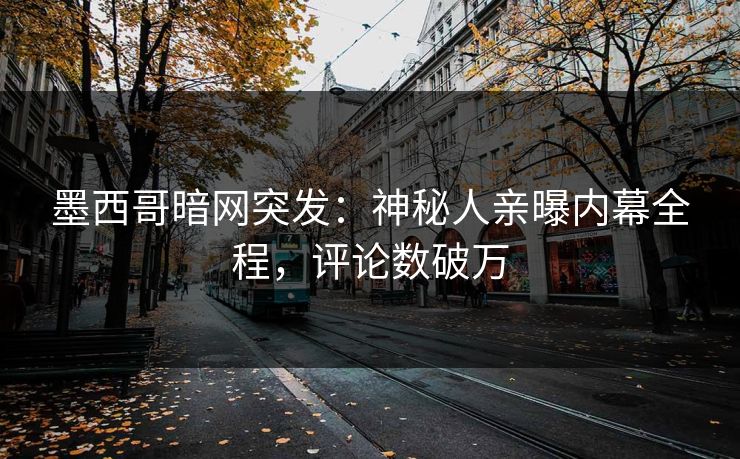 墨西哥暗网突发：神秘人亲曝内幕全程，评论数破万